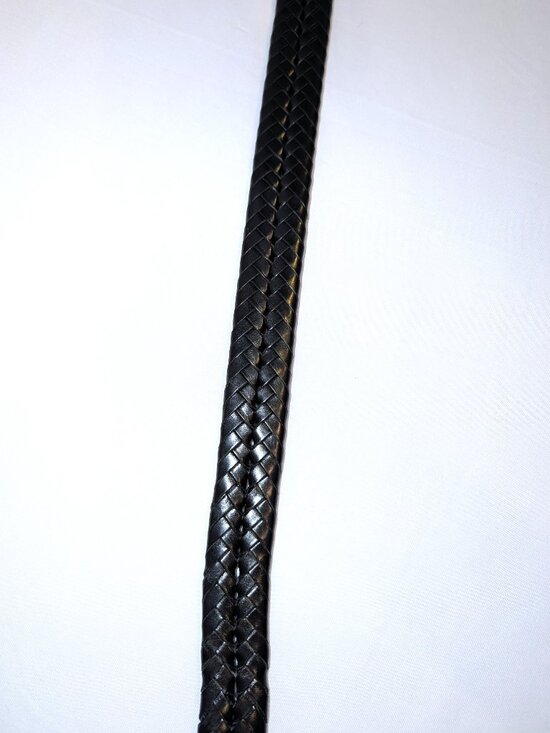 Coach | Unisex Black Braided Leather Belt with Silver Buckle | Size 32\